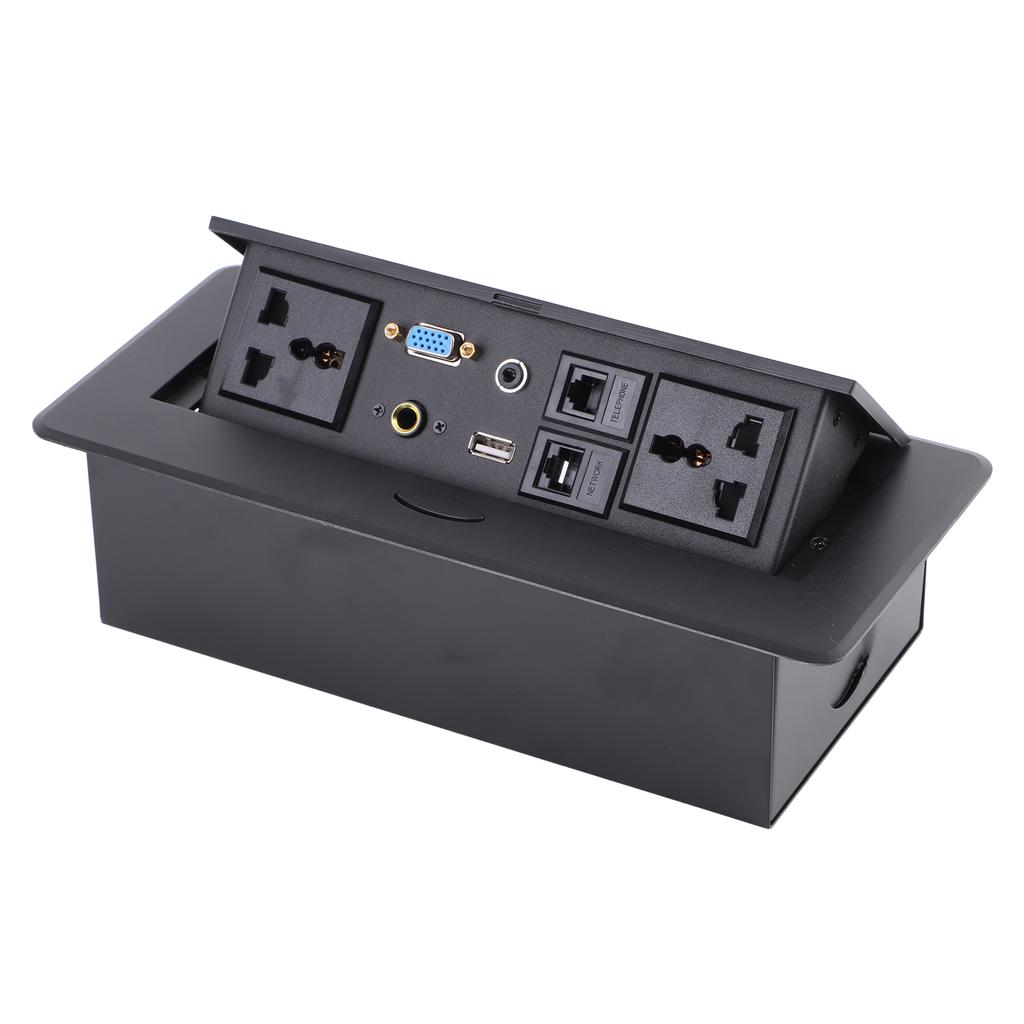 Table Connection Box Recessed  Up Outlet with Audio HD Multimedia Interface for Office School 16A