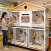 Jouets pour Cage à Oiseaux Jeux Interactifs en Bois à Mâcher Jouets à Mâcher pour Oiseaux Calopsittes Poule Extérieur Intérieur Terrasse Fenêtre Intérieure