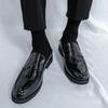 British Style Leather Shoes Men's One-pedal Men's Loafers Business Leather Shoes Men's Fringed Casual Shoes Retro Large Size Men's Shoes
