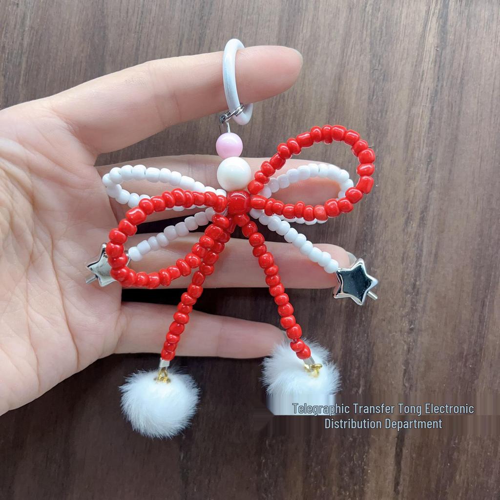 Crystal Bow Pendant Keychain & Phone Lanyard for Women