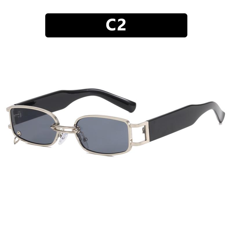 Trendy 2023 Celebrity Metal Square Sunglasses: Stylish, Small Frame for Men & Women
