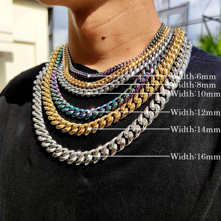 Heavy Men Gold Chains Necklace Cuban Link