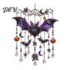 Metal Sound Pipes for Patio Halloween Acrylic Wind Chime Pendant, Crystal Suncatcher Hanging Ornaments, Decorative Handcrafted Spooky Home Accents