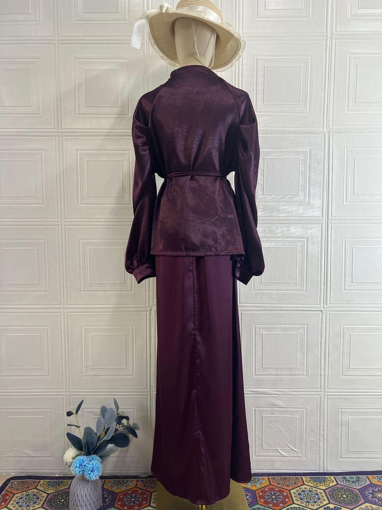 2025 Autumn: Women's V-Neck Long-Sleeve Cardigan & High-Waisted Skirt Set