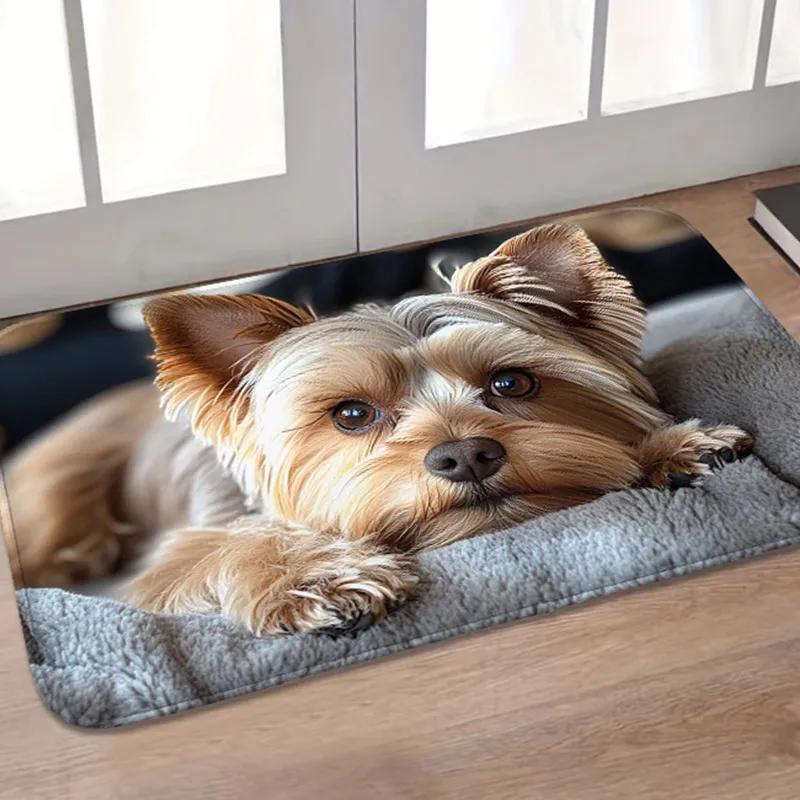 Cute Pet Pattern Door Mat Funny Animal Theme Rug Non Slip Absorbent Entrance Mat Home Decor Welcome Design Durable Indoor