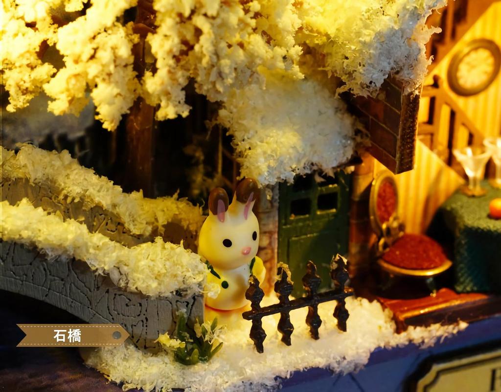 (Golondrina pequeña) LtSw Casa de Muñecas Miniatura Hecha a Mano Estuche de Conejitos Lindos Lata (Recuerdos de Invierno)