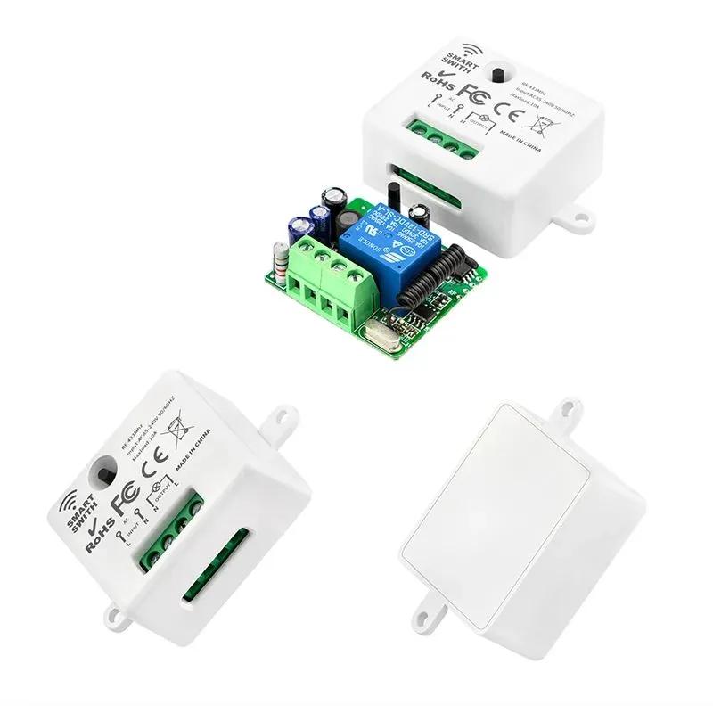 220V single button wireless light switch with 433MHz receiver white