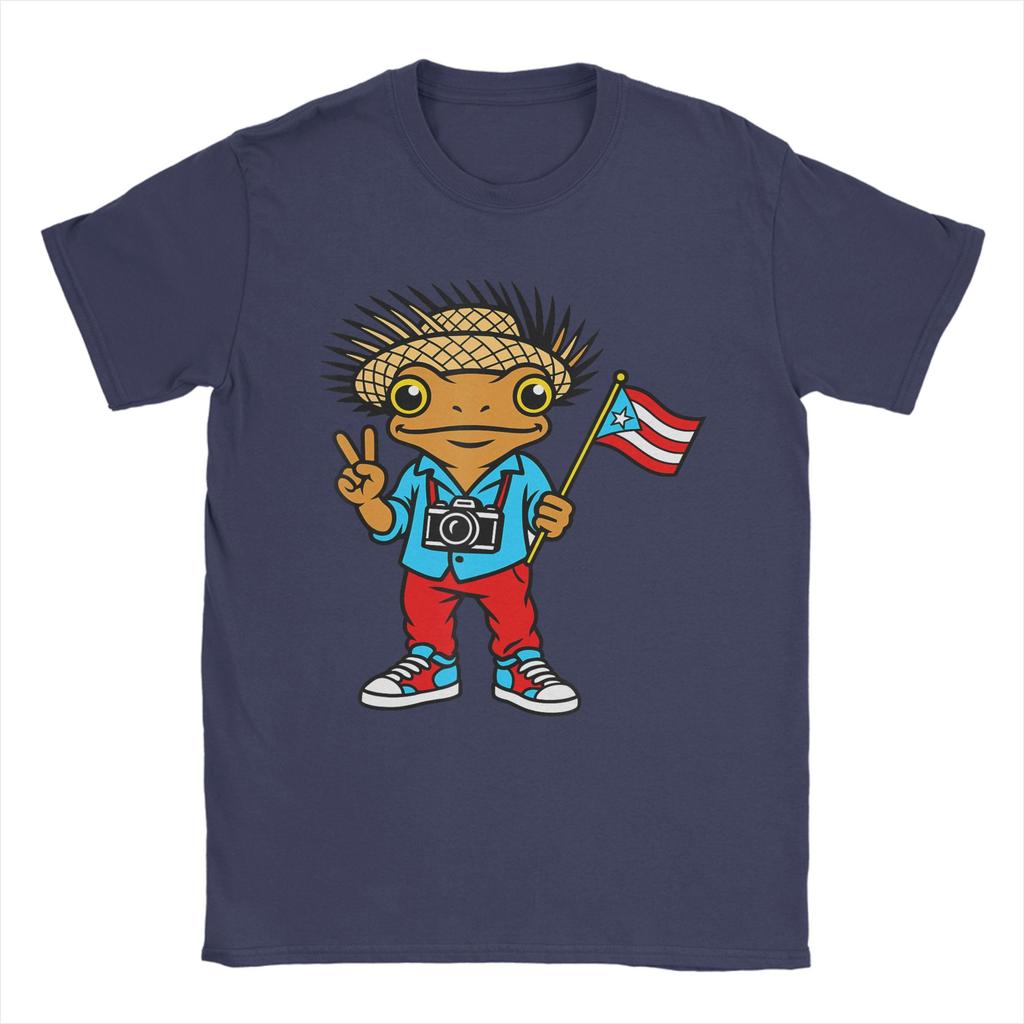 Bad Bunny Puerto Rico Coqui Frog Boricua Puerto Rican Flag Taino Cotton T Shirt For Men TShirts Tee Shirt Oversize Clothes
