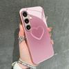 Pink plain circle heart-shaped pattern glass phone case for Samsung Galaxy S26 S25 S24 S23 S22 S20 fe/plus/ultra anti drop