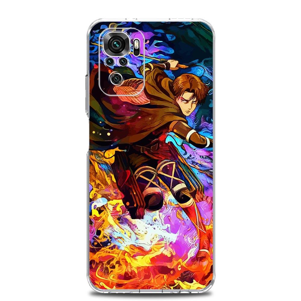 Anime Attack on titan Eren Yeager Pouzdro na telefon pro Xiaomi Redmi Note 12 11 9S 9 8 10 Pro Plus 7 8T 9C 9A 8A K40 Gaming Průhledný kryt