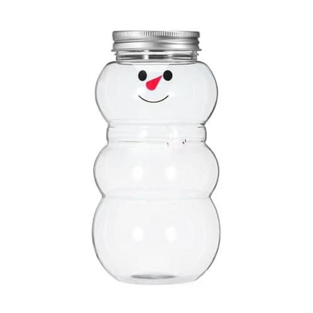 

Colorful Beverage Display Drink Cup Festive Snowman Drink Bottles for Kids Reusable Holiday Water Bottles with Hats for Juicing