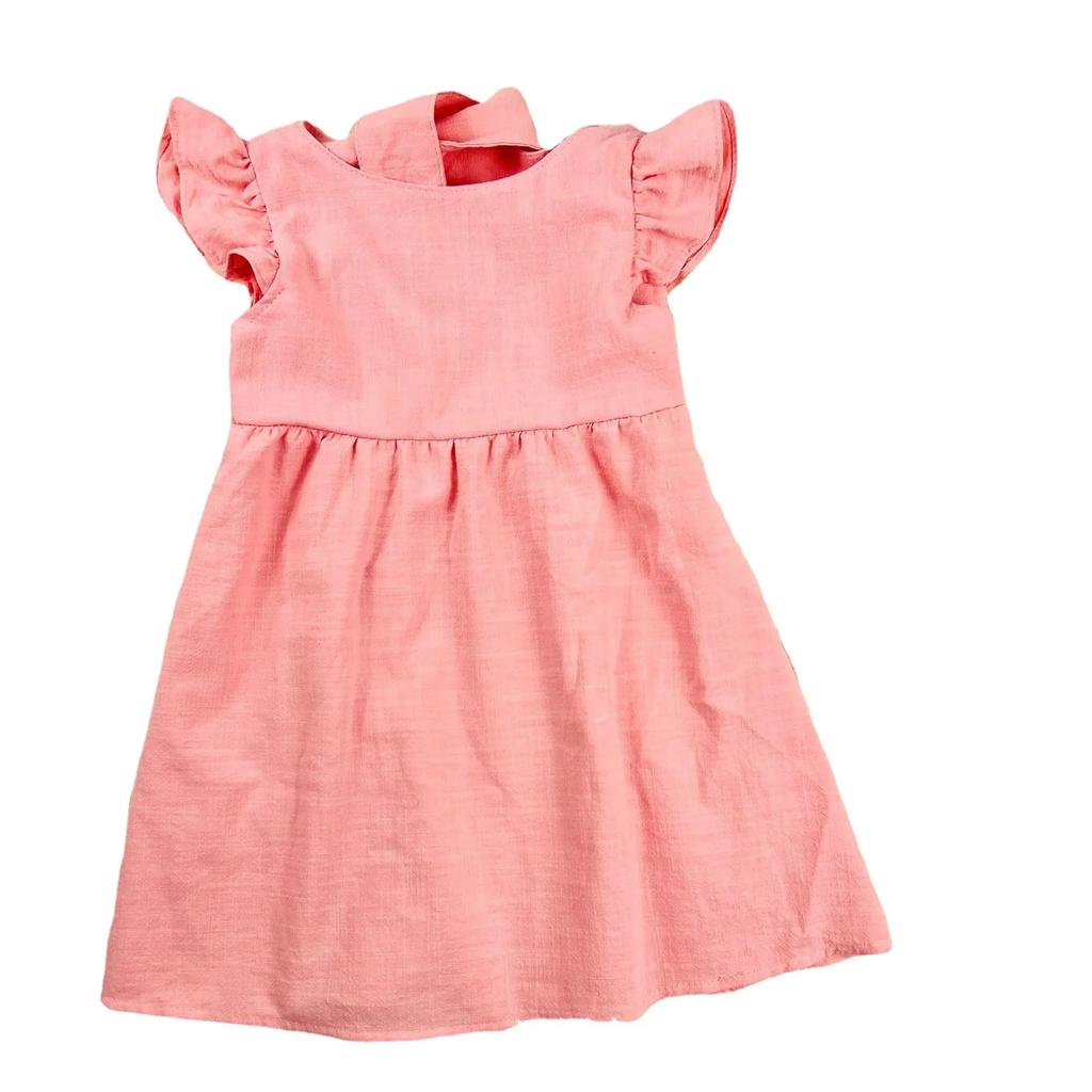 1 6 let Dívky Šaty s volánky Ležérní Bez rukávů Letní Outfit se zadním mašlí