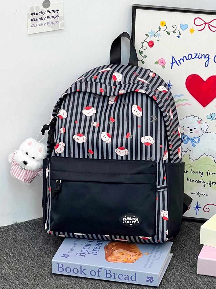 Schoolbag high value fashion color matching backpack women commuter leisure large capacity schoolbag light childlike cartoon versatile backpack