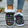 Fashion Women Large Size Cotton Shoes Autumn and Winter Sneakers New Item with Plush Versatile Warmth Round Toe Simple Sneakers Women