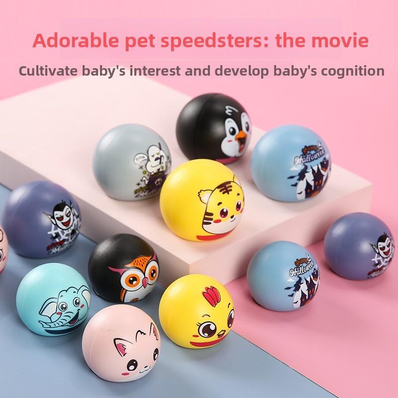 Mini Cute Animal Patterned Spherical Children Toy Car Entertainment For