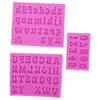 3Pcs Alphanumeric Silicone Mold Making Uppercase Lowercase for DIY Cake Clay Chocolate Pink
