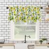 Nature Exotic Lemon Tree Branches Treatment Valance Watercolor Plant Fruit Art Window Valance with Rod Pocket for Kitchen Dining Room Window