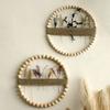 Wood Bead Door Wreath Elegant Wall Ornaments Decorative Minimalist Wall Art Modern Wooden Interior Decoration Bedroom Decors