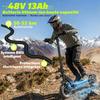 Yetişkin Elektrikli Scooter, 50-55 km Menzil, 800W Maksimum Motor, Katlanabilir, Güçlü, Çift Süspansiyon, Araziye Uygun, Ultra Hafif, TODIMART D6 Uygulaması ile