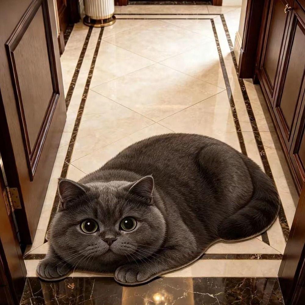 Non-Slip Home Decor Carpet Anti-fouling Cartoon Carpet Soft Cat-Shaped Area Rug  Bedrooms