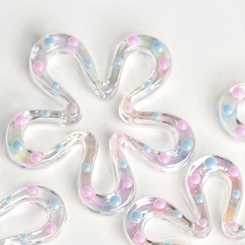 Resin Five-Petal Flower Loose Beads Double Side Flower Charm Pendant DIY Accessories Necklaces Earring Jewelry Making