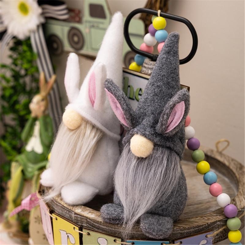 Unique Easter Rabbit Gnomes Crafted with Fine Fabric Delicate Craftsmanships Suitable for Decorating Desk,Bedsides Table