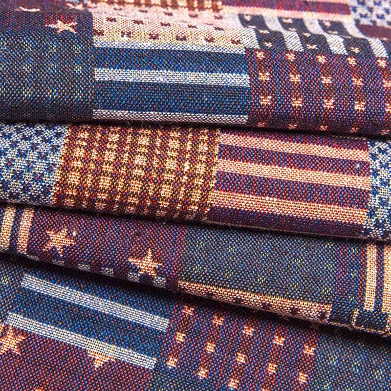 BILU Thicken Yarn Woven Polyester Cotton Linen Ethnic Jacquard Fabric for Home Textile
