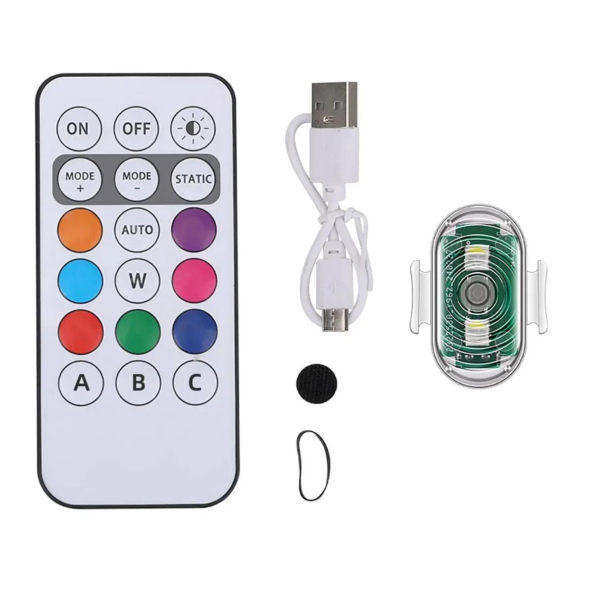 

RGB Светодиодные стробоскопы Мотоциклетные светодиодные мигающие габаритные огни Беспроводной свет Самолет Самолет Вертолет Предупреждающие огни Автомобильные аксессуары