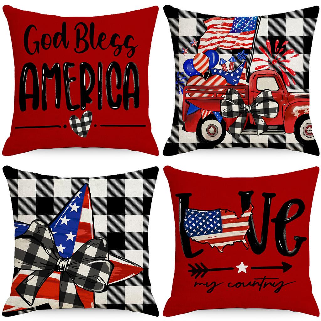 Festive Pillowcase Linen Printed Striped Home Fabric Pillowcase