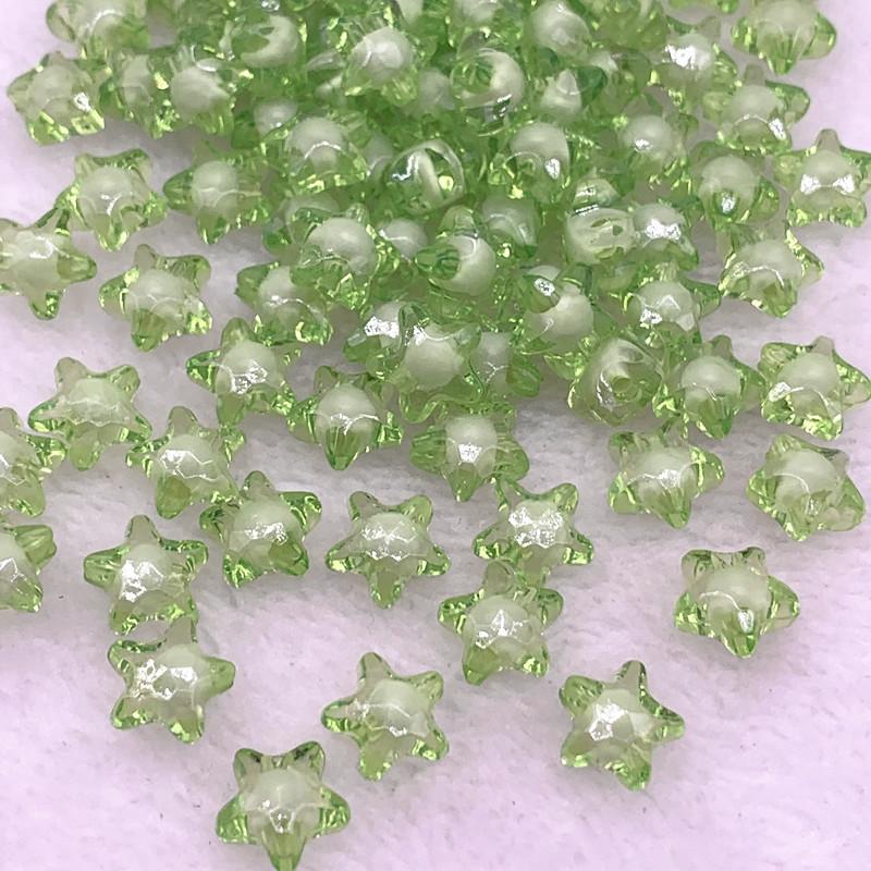 50pcs12mm Transparent Faceted Five-pointed Star Acrylic Loose Spacer Beads for Jewelry Making DIY Bracelet