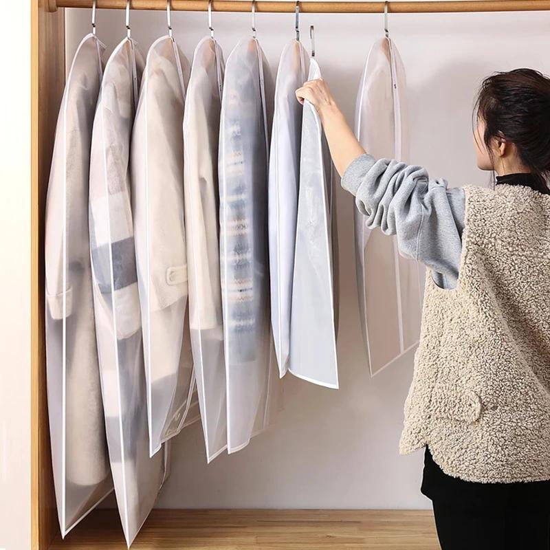 Clothes Hanging Dust Cover Wedding Dress Cover Suit Coat Storage Bag Garment Bags Organizer Wardrobe Hanging Clothing Organizers