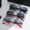 Y2K Vintage Luxury Designer Rimless Diamond Sunglasses Women Crystal Rhinestone Square UV400 Sun Glasses For Men