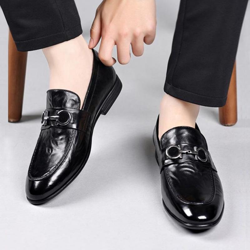 Men's Autumn Business Formal Leather Loafers - Korean Style, Breathable, Comfortable, All-Match