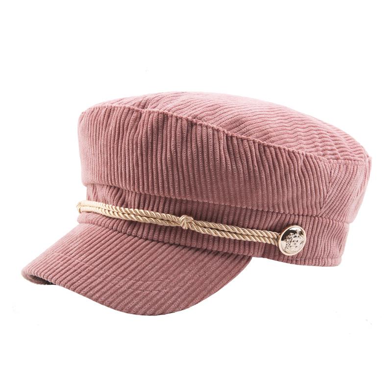 اشترِ Corduroy Striped Flat Cap Autumn Winter Solid Army Cap