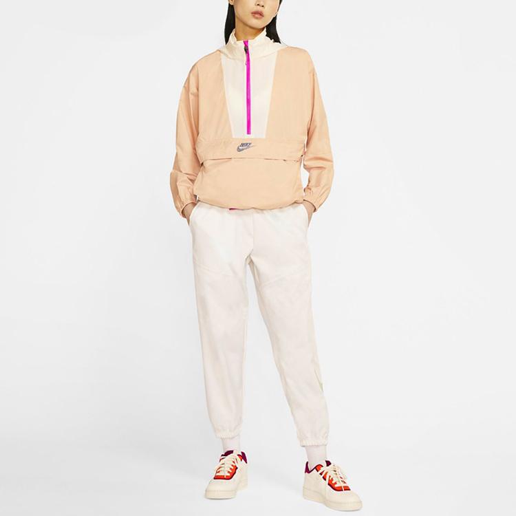 Nike Sportswear Half-Zip Pullover Hooded Jacket Women Outerwear Pink CJ2290-287