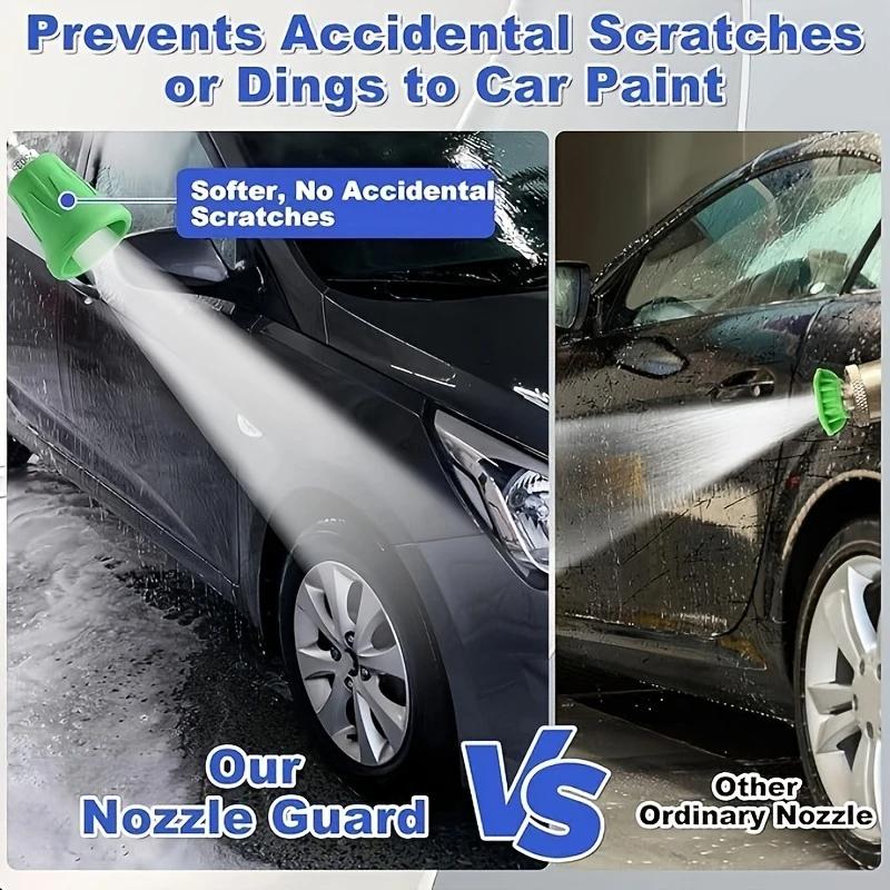 High-Pressure Washer Quick Connect Nozzle,Splash-Proof Fan Pattern Spray Head,Soft Skin Cover,0/15/25/40 Degree Spray Options