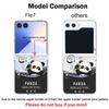 Cute Panda Print Case For Samsung Z Flip 8 7 FE 6 5 Magnetic Clear Hard PC Folding Phone Cover For Galaxy Z Flip8 Flip7 Flip6