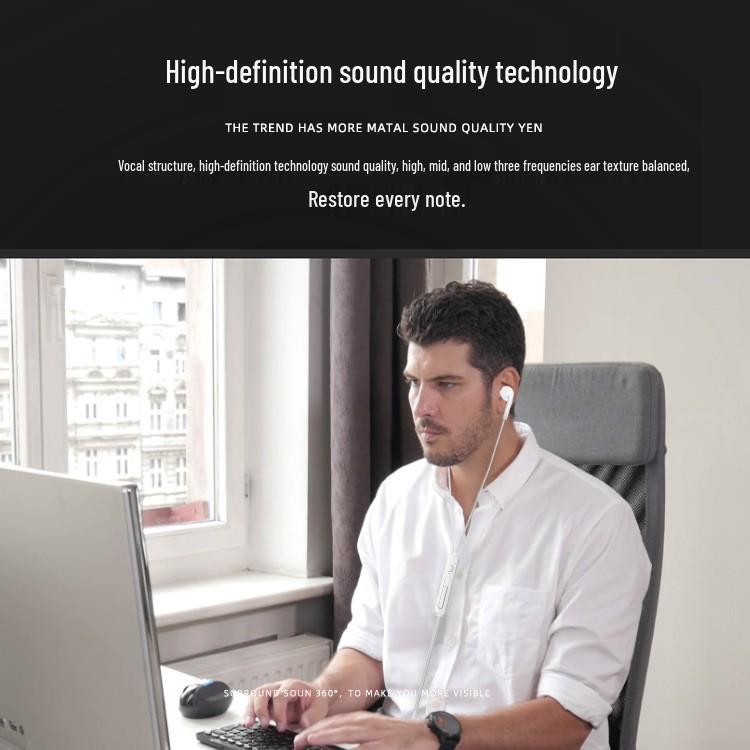 Wired In-Ear Headphones with Microphone, 3m Cable, Great for Live Broadcasts and Monitoring