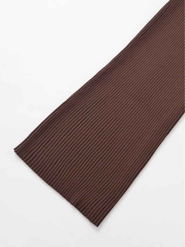 ZARZ Women's Classic Ribbed Knit Long Dress - European & American Style