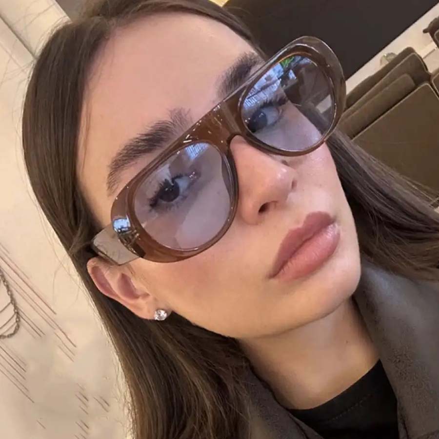 Luxury Sunglasses Women Men Oval Cat Eye Candy Mirror Brand Designer Sun Glasses Trendy Eyewear Unisex Sexy Cool