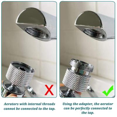 Conjunto Adaptador para Torneira de Cozinha 18/20/22/24mm para 22mm Com Arruela Metal Macho Fêmea Economia Conector Aerador de Torneira Acessórios de Banheiro