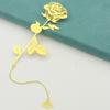 1 Set Golden Metal Bookmark With Gift Box Golden Rose Bookmarks Christmas Gift   Book Page Holder