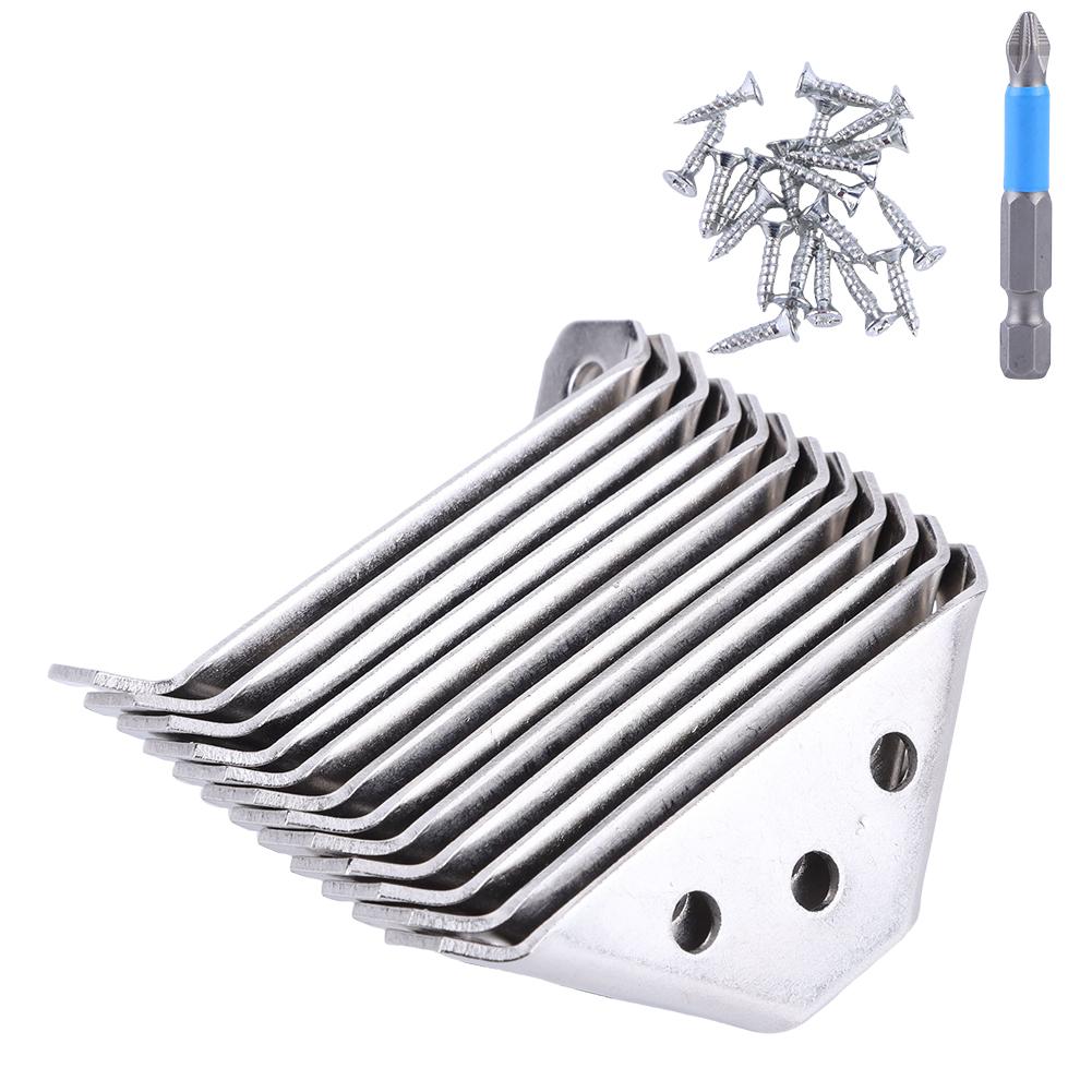 12 PCS Triangular Support Brackets with Screws Cabinet Support Fixing Frame for Wood Furniture Drawer Cabinet Table and Chair