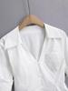White V-Neck Slim-Fit Women's Sexy Short-Sleeved Shirt