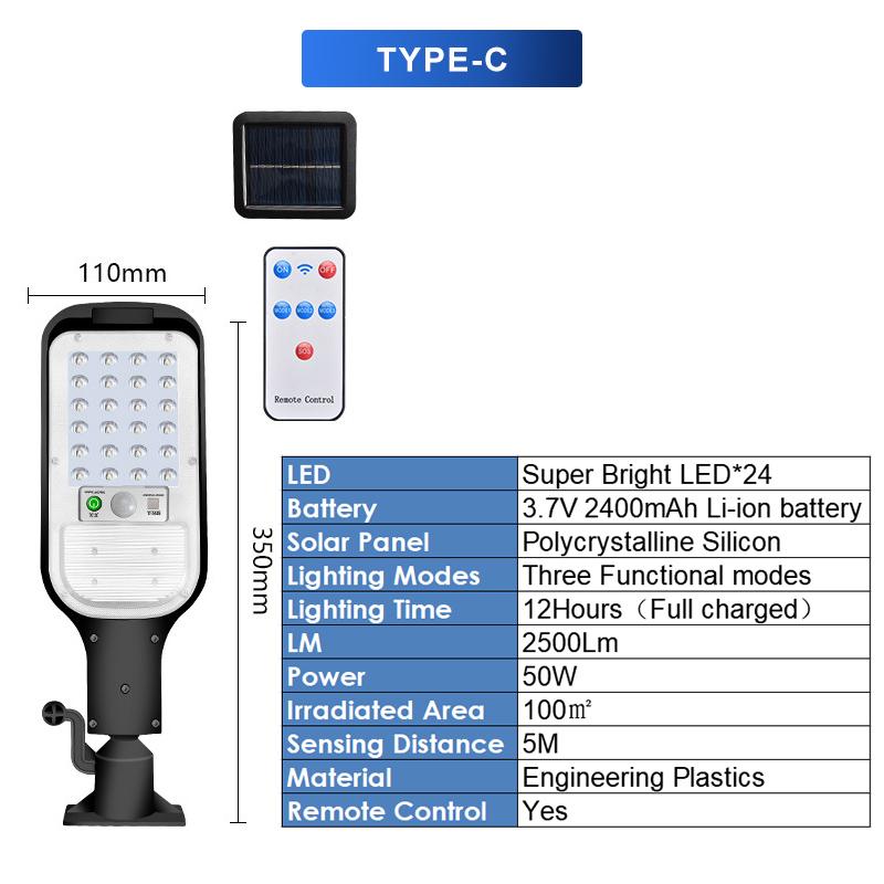 

Outdoor Solar Lamp Motion Sensor Remote Control Waterproof Wall Lamp for Garden Patio Path Highway Street Light Led Solar Lamp