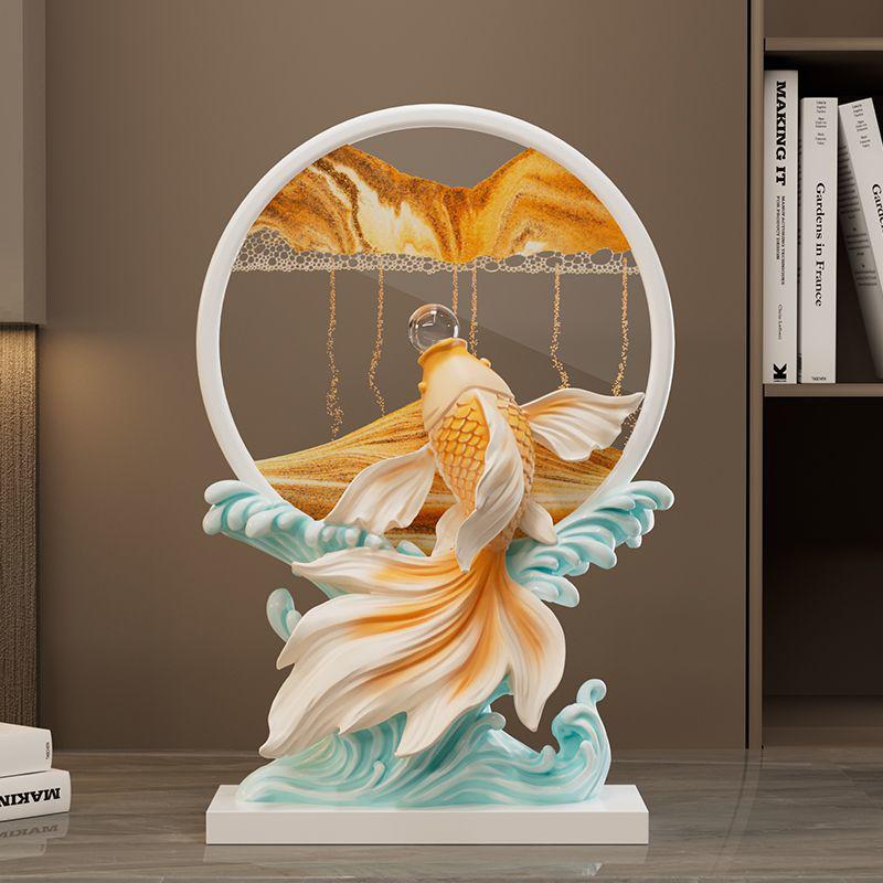 2025 Year of the Snake Luxurious Resin Hourglass Decompression Gift - Creative Quicksand Painting Ornament for Office