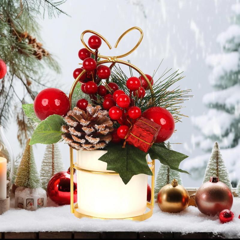 

Artificial Plants Indoor Pine Cone Vase Decoration Realistic Artificial Plants For Home Christmas Table Office Porch Bedroom CN