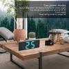 Blue Number Display LED Mirror Clock USB Battery Powered Bedside Clock  For Bedroom