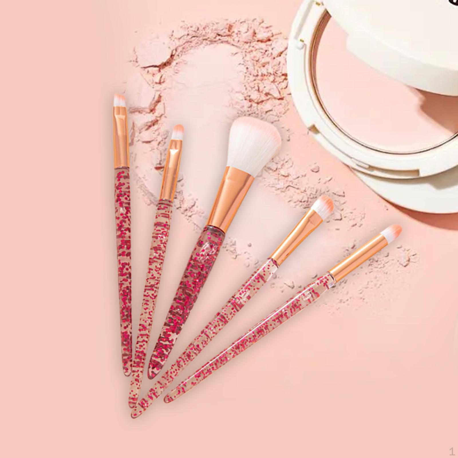 

5 шт. Кисти для макияжа с блестками, портативные, косметические кисти для растушевки теней