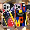 Abstract B-Bauhaus Geometric Art Phone Case For IPhone 16 15 14 13 12 11 17 Pro MAX Plus Pro Matte Shockproof Cover